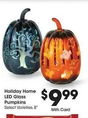 Holiday home led glass pumpkins
