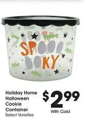 King Soopers Holiday home holloween cookie container offer