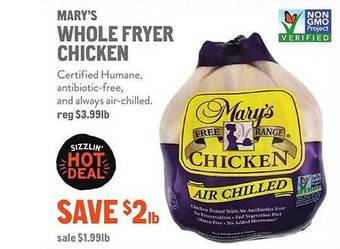 New Seasons Market Mary's whole fryer chicken offer