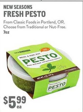 New Seasons Market New seasons fresh pesto offer
