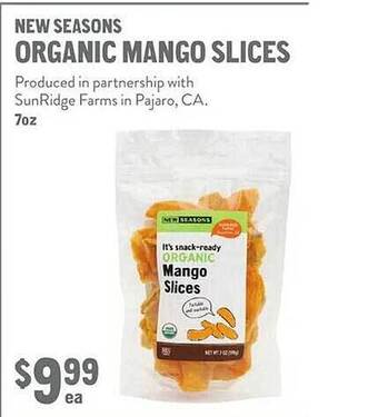 New Seasons Market New seasons organic mango slices offer