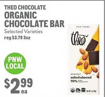New Seasons Market Theo chocolate organic chocolate bar offer