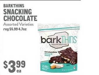 New Seasons Market Barkthins snacking chocolate offer