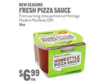 New Seasons Market New seasons fresh pizza sauce offer