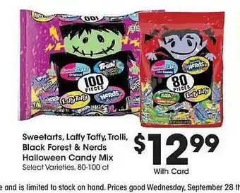 Ralphs Sweetarts, laffy taffy, trolli, black forest & nerds halloween candy mix offer