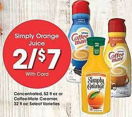 Ralphs Simply orange juice offer