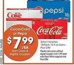 Ralphs Coca-cola or pepsi offer