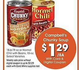 Ralphs Campbell's chunky soup offer