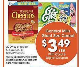 Ralphs General mills giant size cereal offer