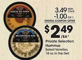 Ralphs Private selection hummus offer