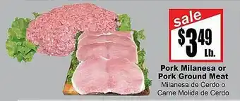 Rancho Markets Pork milanesa or pork ground meat offer