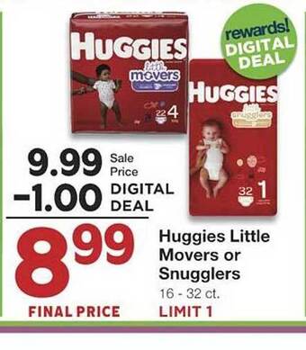 United Supermarkets Huggies little movers or snugglers offer