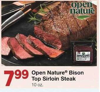 United Supermarkets Open nature bison top sirloin steak offer