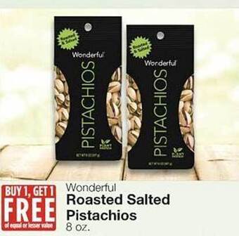 United Supermarkets Wonderful roasted salted pistachios offer