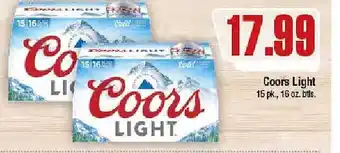 Coors light 15 pk btls