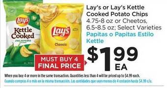 Food 4 Less Lay's or lay's kettle cooked potato chips offer