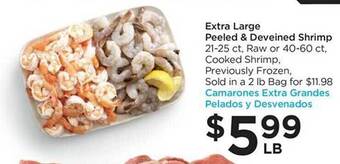 Food 4 Less Extra large peeled & deveined shrimp offer