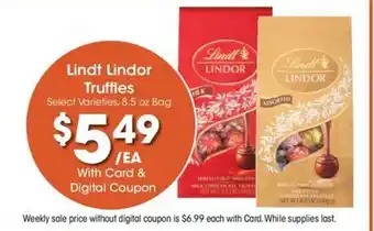 Fred Meyer Lindt lindor truffles offer