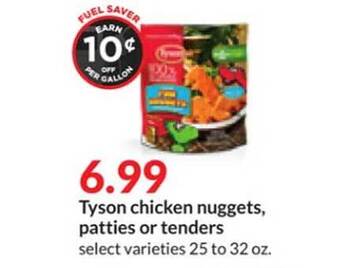 Hy-Vee Tyson chicken nuggets, patties or tenders offer