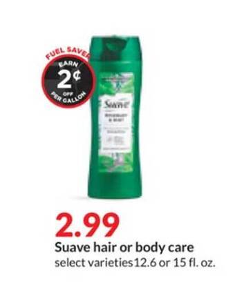 Hy-Vee Suave hair or body care offer