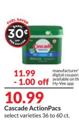 Hy-Vee Cascade actionpacs offer