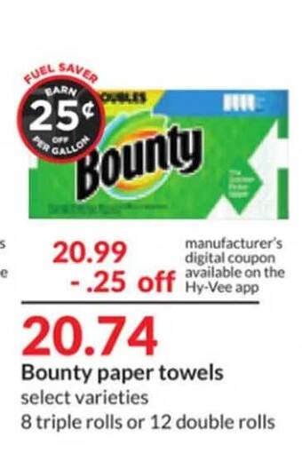 Hy-Vee Bounty paper towels offer