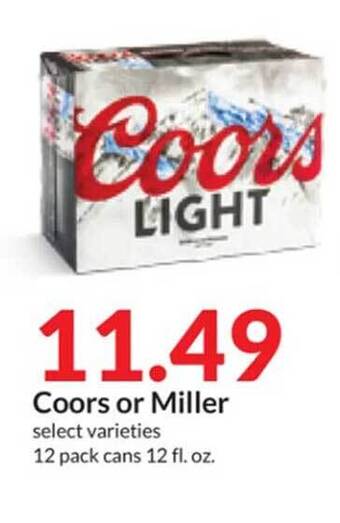 Hy-Vee Coors or miller offer