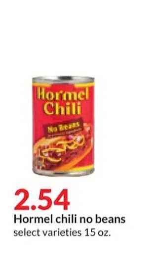 Hy-Vee Hormel chili no beans offer