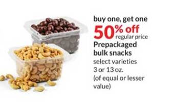 Hy-Vee Prepackaged bulk snacks offer
