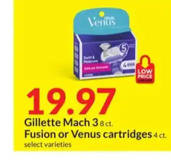 Hy-Vee Gillette mach 3 8 ct fusion or venus cartridges offer