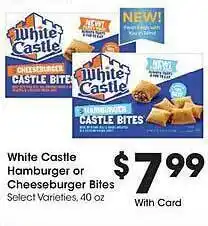 White castle hamburger or cheeseburger bites