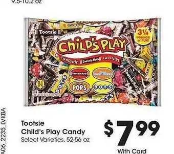 JayC Tootsie child's play candy offer