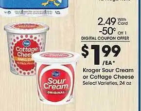 JayC Kroger sour cream or cottage cheese offer