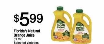 Jons International Florida's natural orange juice offer