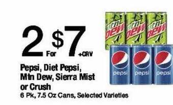 Jons International Pepsi diet pepsi mtn dew sierra mist or crush offer