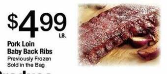 Jons International Pork loin baby back ribs offer