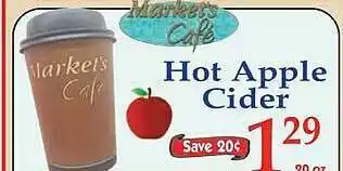 Market Basket Hot apple cider offer