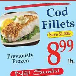 Market Basket Cod fillets offer