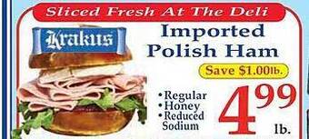 Market Basket Imported polish ham offer