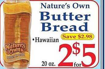 Market Basket Nature's own butter bread offer