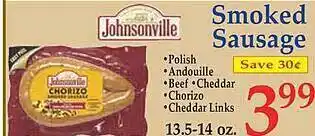 Market Basket Johnsonville smoked sausage offer