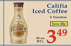 Market Basket Califia iced coffee offer