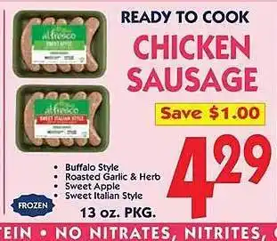 Market Basket Ready to cook chicken sausage offer