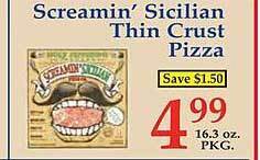 Market Basket Screamin' sicilian thin crust pizza offer