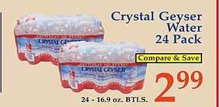 Market Basket Crystal geyser water 24 pack offer