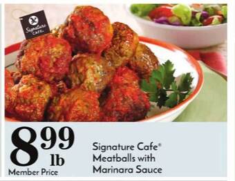 Pavilions Signature cafe meatballs with marinara sauce offer