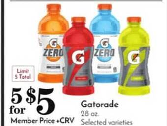 Pavilions Gatorade offer