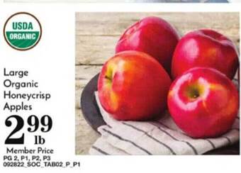 Pavilions Large organic honeycrisp apples offer