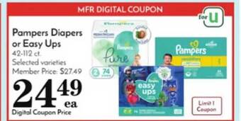 Pavilions Pampers diapers or easy ups offer