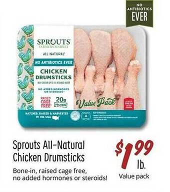 Sprouts Farmers Market Sprouts all-natural chicken drumsticks offer